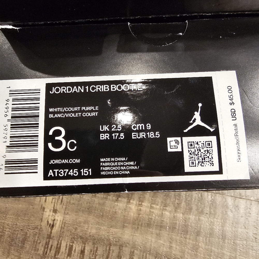NWT Jordan 1 Retro Crib Bootie Size 3C - Picture 5 of 5